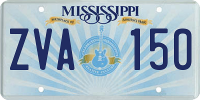 MS license plate ZVA150