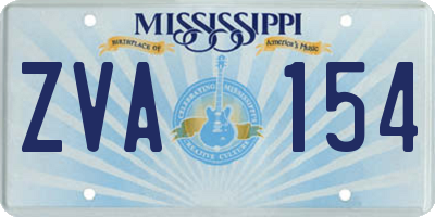 MS license plate ZVA154