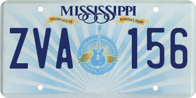 MS license plate ZVA156