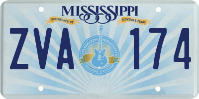 MS license plate ZVA174