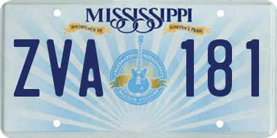 MS license plate ZVA181