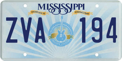 MS license plate ZVA194
