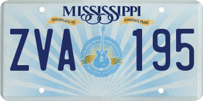 MS license plate ZVA195