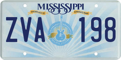 MS license plate ZVA198