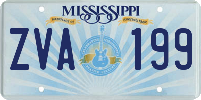 MS license plate ZVA199
