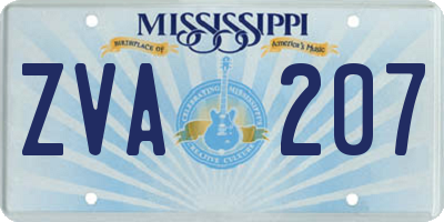 MS license plate ZVA207