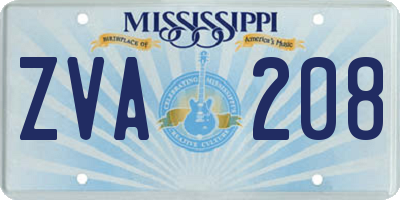 MS license plate ZVA208