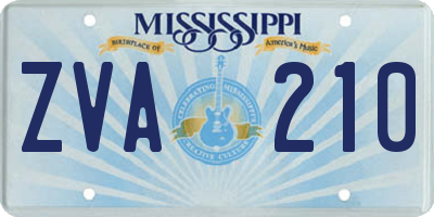 MS license plate ZVA210