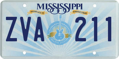 MS license plate ZVA211
