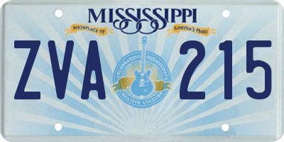 MS license plate ZVA215