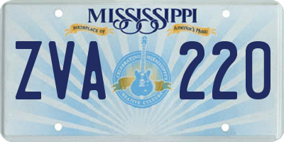 MS license plate ZVA220