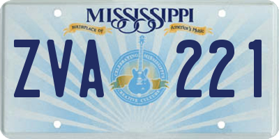 MS license plate ZVA221