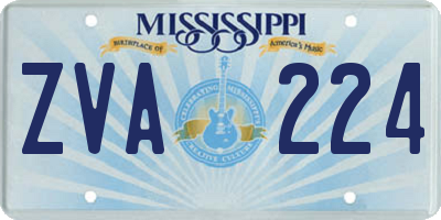 MS license plate ZVA224