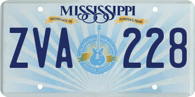 MS license plate ZVA228