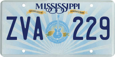 MS license plate ZVA229