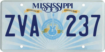 MS license plate ZVA237