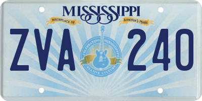 MS license plate ZVA240