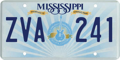 MS license plate ZVA241