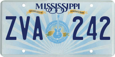 MS license plate ZVA242