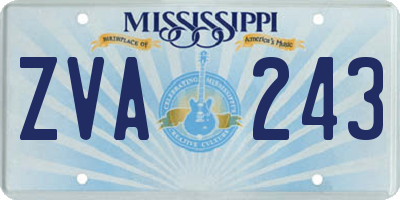 MS license plate ZVA243