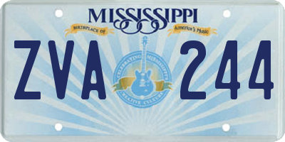 MS license plate ZVA244
