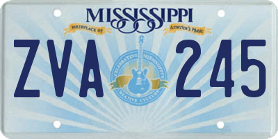 MS license plate ZVA245