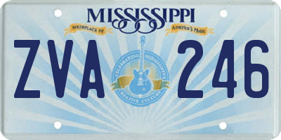 MS license plate ZVA246