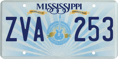 MS license plate ZVA253