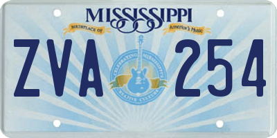 MS license plate ZVA254