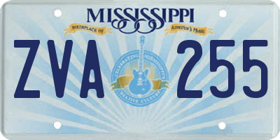 MS license plate ZVA255