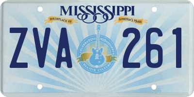 MS license plate ZVA261