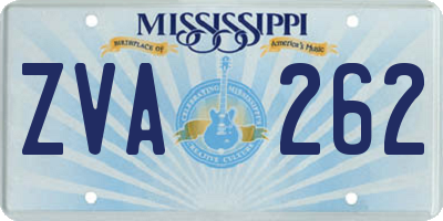 MS license plate ZVA262