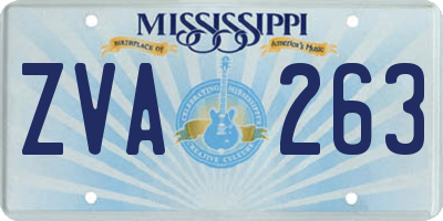 MS license plate ZVA263
