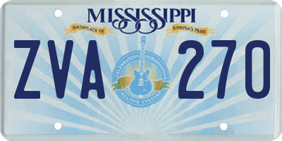 MS license plate ZVA270