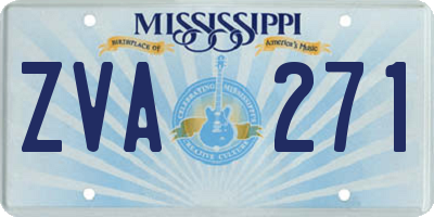 MS license plate ZVA271
