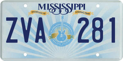 MS license plate ZVA281