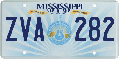 MS license plate ZVA282