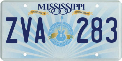 MS license plate ZVA283