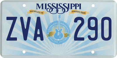 MS license plate ZVA290