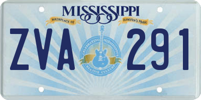 MS license plate ZVA291