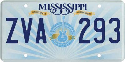 MS license plate ZVA293