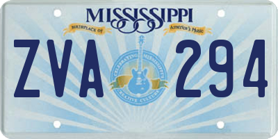 MS license plate ZVA294