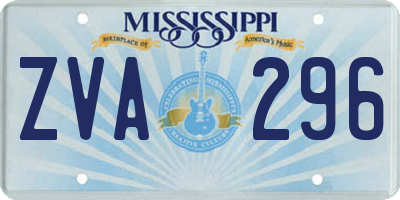 MS license plate ZVA296