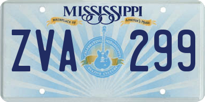 MS license plate ZVA299