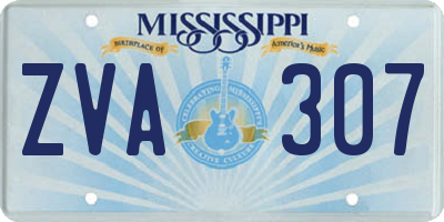 MS license plate ZVA307