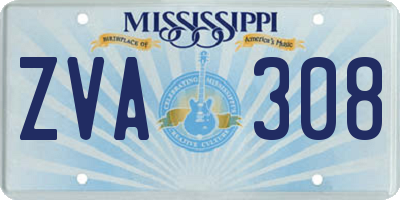 MS license plate ZVA308