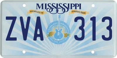 MS license plate ZVA313