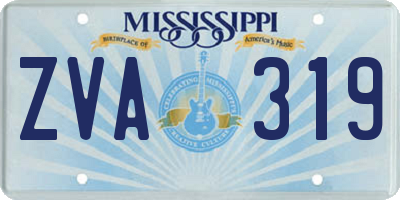 MS license plate ZVA319