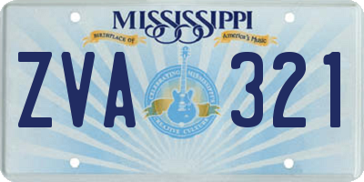 MS license plate ZVA321