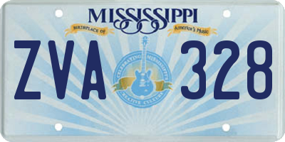 MS license plate ZVA328